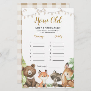 Papier Baby shower de bois Quel âge avaient les parents