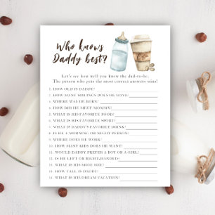 Papier Baby shower de brasserie - Jeu Qui connaît le mieu