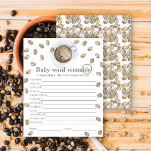Papier Baby shower de café - Mot de bébé Scramble