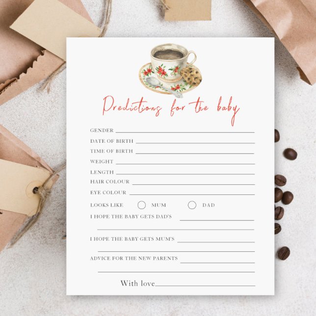Papier Baby shower de café - prédictions et conseils bébé (Créateur téléchargé)