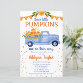 Papier Baby shower de camion Citrouille bleu Budget Tripl (Debout devant)