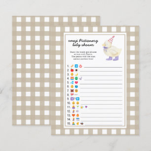 Papier Baby shower de canard chanceux - émoticônes jeu