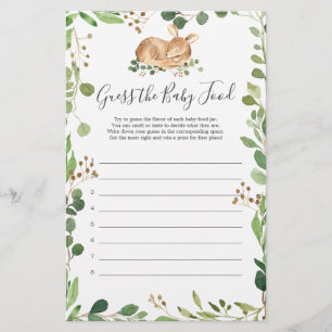 Papier Baby shower De Cerfs Devine La Nourriture Pour Béb