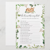 Papier Baby shower de cerfs qui connaît maman mieux (Devant / Derrière)