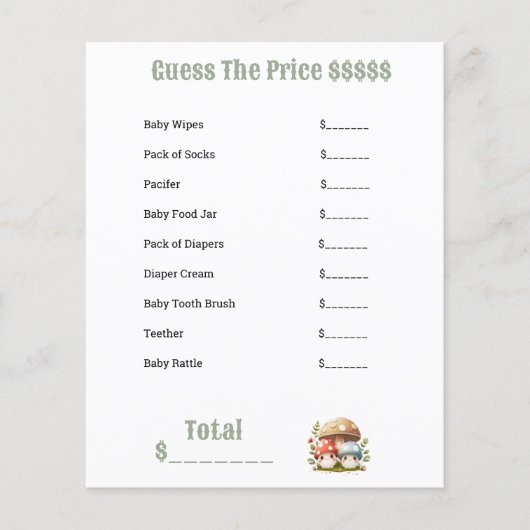 Papier Baby shower de champignons Articles pour bébés Dev (Devant)