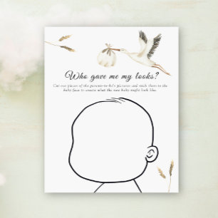 Papier Baby shower de cigogne - Qui m'a donné mon look