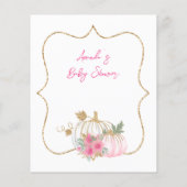 Papier Baby shower de Citrouille rose vif moderne Jeu de  (Dos)