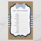 Papier Baby shower de Cravate Bow Prix des jeux + course  (Dos)