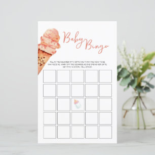 Papier Baby shower de crème glacée Bingo