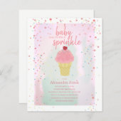 Papier Baby shower de crème glacée rose pour bébé budget (Devant / Derrière)