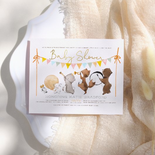 Papier Baby shower de défilé des bandes d'animaux de bois