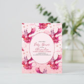 Papier Baby shower de dragon rose aquarelle budgétaire (Debout devant)