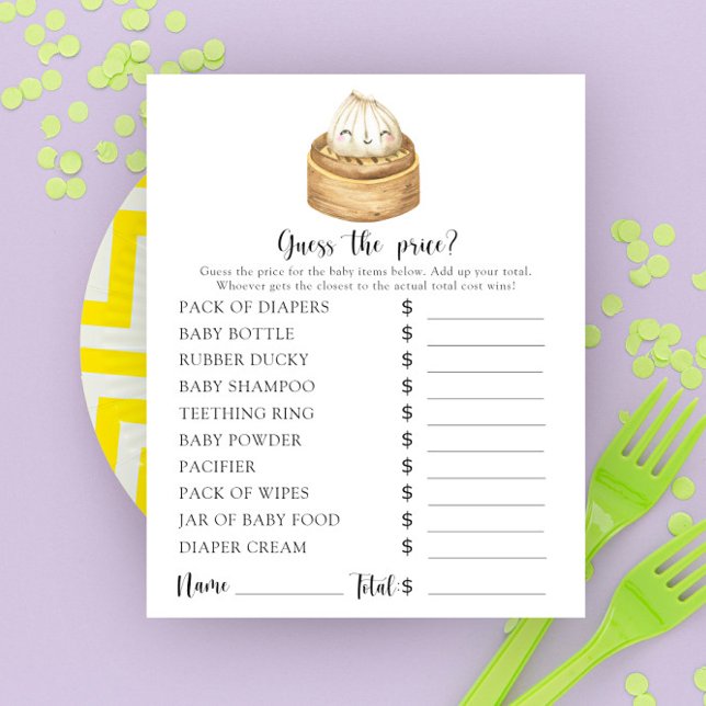 Papier Baby shower de dumping Devinez le prix ? Jeu (Créateur téléchargé)