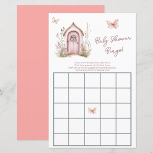 Papier Baby shower de fées de bois rose Bingo