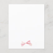 Papier Baby shower de fille de béquille de ruban rose bud (Dos)