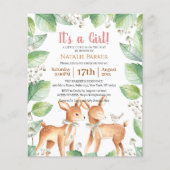 Papier Baby shower de filles florales de forêt à budget (Devant)