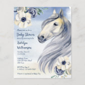Papier Baby shower de fleurs d'aquarelle du ranch Budget (Devant)