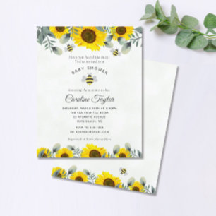 Papier Baby shower de fleurs de soleil de Can Bee Invitat