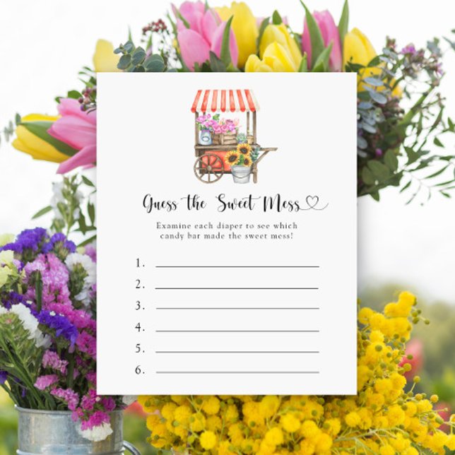 Papier Baby shower de fleurs - Devinez le jeu Sweet Mess (Créateur téléchargé)