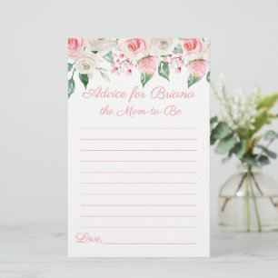 Papier Baby shower de fleurs rose Pêche Conseils de jeu