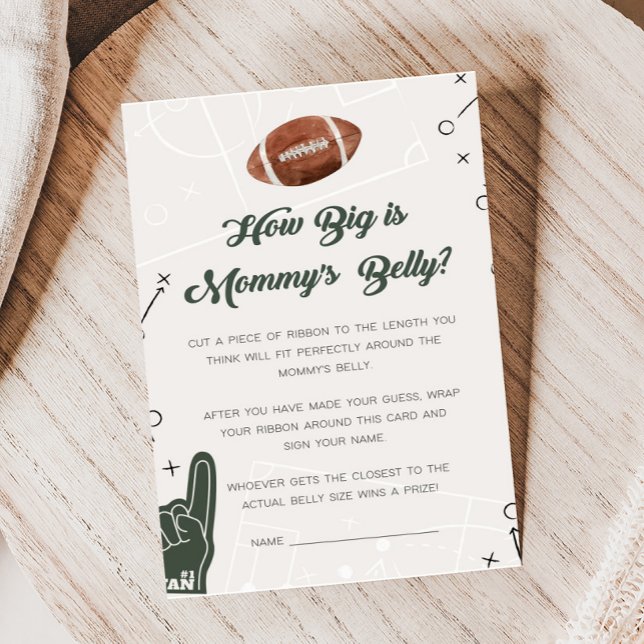 Papier Baby shower de football Comment Big Maman's Belly  (Football Sports Baby Shower How Big is Mommy's Belly Game)