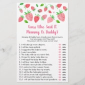 Papier Baby shower De Fraise Devine Qui A Dit Que C'Était (Devant)