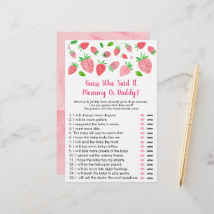 Papier Baby shower De Fraise Devine Qui A Dit Que C'Était