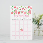 Papier Baby shower de fraises vertes Bingo Jeu (Debout devant)