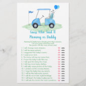 Papier Baby shower De Golf Devinez Qui A Dit Qu'Il Jouait (Devant)