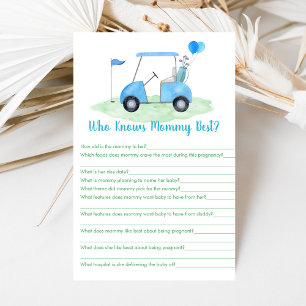 Papier Baby shower De Golf Qui Connaît Maman Meilleur Jeu