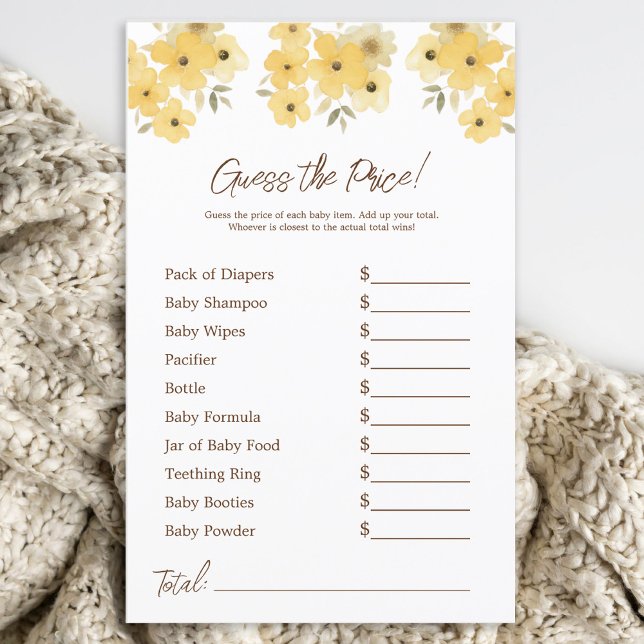 Papier Baby shower de hérisson Woodland Devis de prix (Créateur téléchargé)