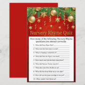 Papier baby shower de jeu de Noël or Nursery Rhyme (Devant / Derrière)