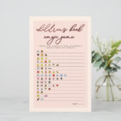 Papier Baby shower de jeu Emoji Rose Blush Gold Typograph (Debout devant)