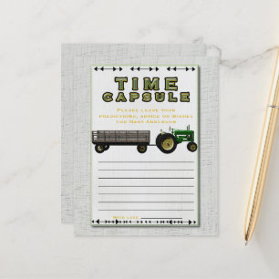 Papier Baby shower de la capsule horaire du tracteur de l