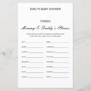 Papier Baby shower de la phrase de papa et maman