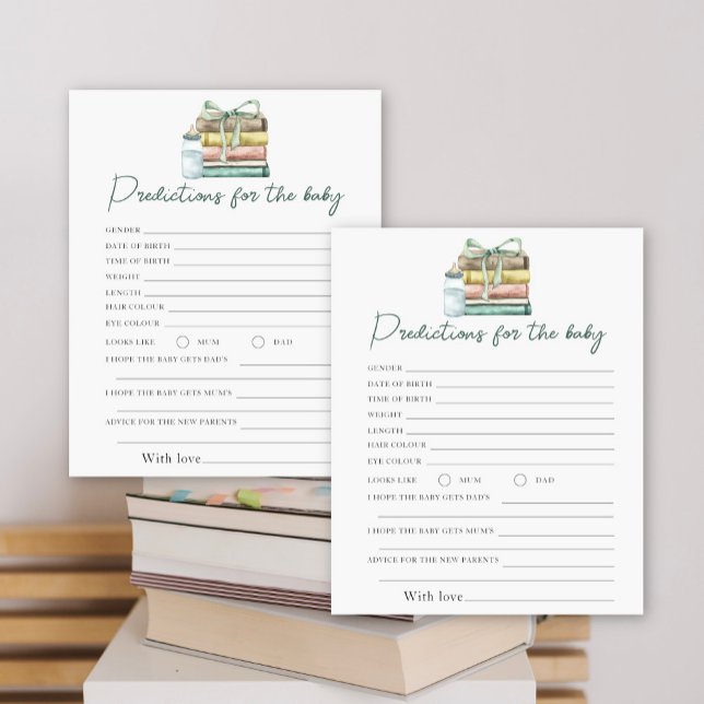 Papier Baby shower de livres - prédictions et conseils bé (Créateur téléchargé)