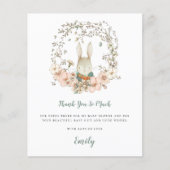 Papier Baby shower de Merci de taille de lapin mignonne b (Devant)