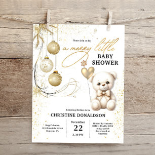 Papier Baby shower de Noël Gold Budget Invitation