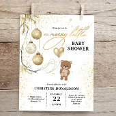 Papier Baby shower de Noël Gold Budget Invitation
