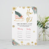 Papier Baby shower de Noël Pink Sleigh Comment vieux pare (Debout devant)