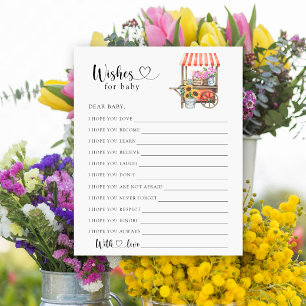 Papier Baby shower de panier à fleurs Voeux pour bébé