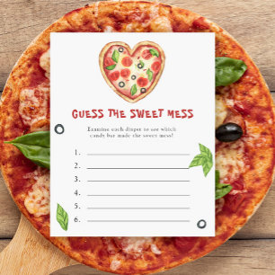 Papier Baby shower de pizza - Devinez le jeu Sweet Mess