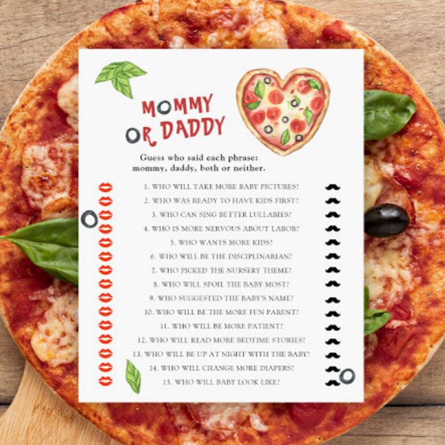 Papier Baby shower de pizza - jeu maman ou papa (Créateur téléchargé)