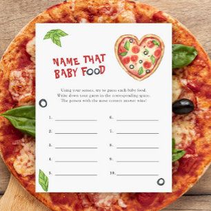 Papier Baby shower de pizza - Nom de ce bébé