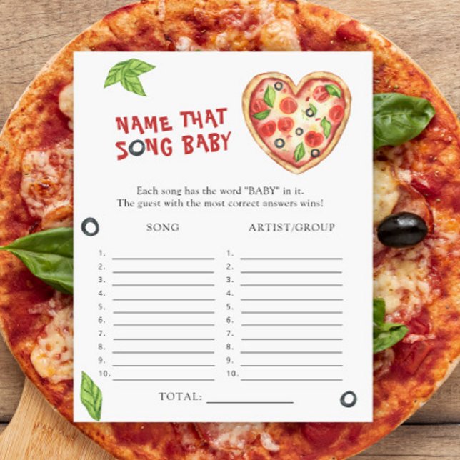 Papier Baby shower de pizza - Nom que Baby Song (Créateur téléchargé)