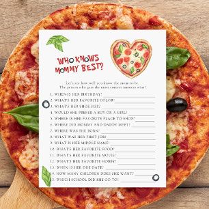 Papier Baby shower de pizza - Qui connaît maman mieux