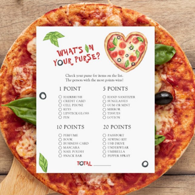 Papier Baby shower de pizza - Qu'y a-t-il dans votre sac  (Créateur téléchargé)