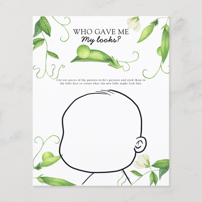 Papier Baby shower de pois - Qui m'a donné mon look (Devant)