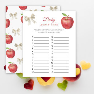 Papier baby shower de pomme - jeu de course de nom de béb