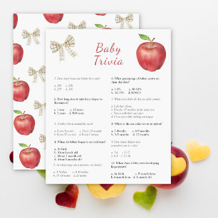 Papier baby shower de pomme Trivia Jeu baby shower